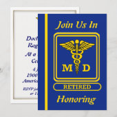 Doctor MD Uitnodiging tot pensionering (Voorkant / Achterkant)