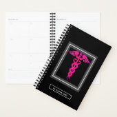 Doctor Medical Black Pink Caduceus Persoonlijk Planner