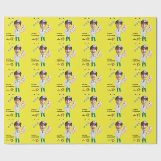 Doctor Medical BOY Fotosensationele FUN Birthday Cadeaupapier (Vlak)