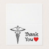 Doctor Medical Heart Zuster Zenuwen Dank u wel Visitekaartje (Buitenkant ongevouwen)