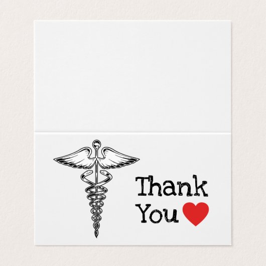 Doctor Medical Heart Zuster Zenuwen Dank u wel Visitekaartje (Buitenkant ongevouwen)