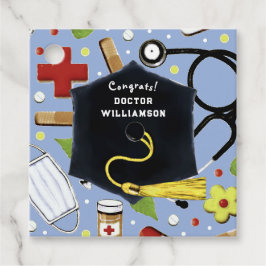 Doctor Medical School Afstudeerder Bedankjes Labels