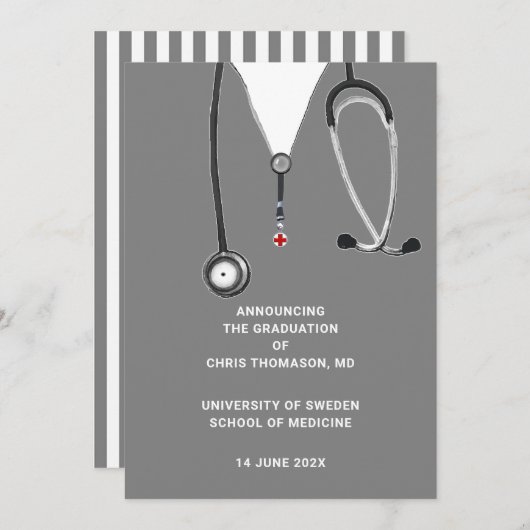 Doctor Medical School Afstuderen Aankondiging (Voorkant / Achterkant)