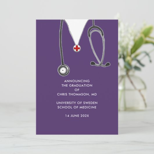 Doctor Medical School Afstuderen Aankondiging (Staand voorkant)
