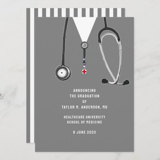 Doctor Medical School Afstuderen Aankondiging (Voorkant / Achterkant)