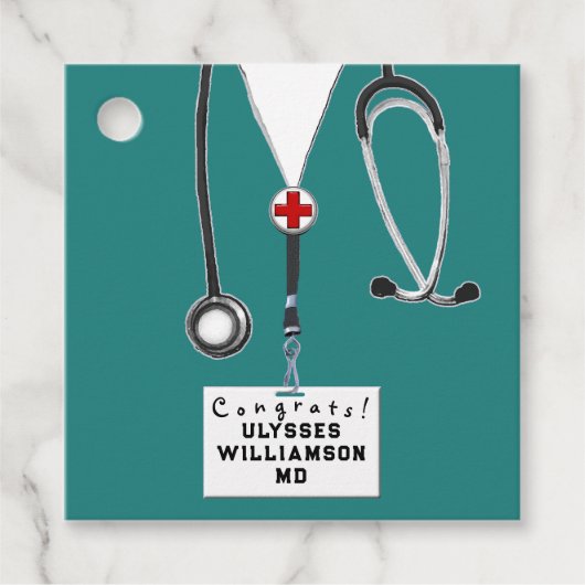 Doctor Medical School Afstuderen Bedankjes Labels (Voorkant)