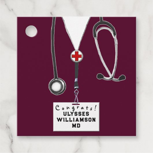 Doctor Medical School Afstuderen Bedankjes Labels (Voorkant)