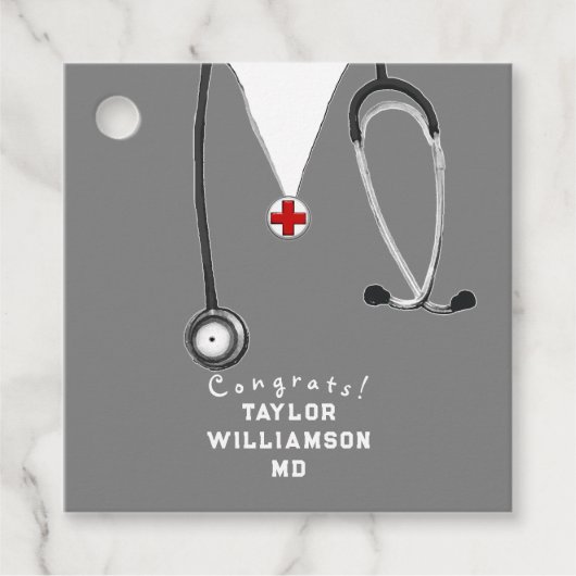 Doctor Medical School Afstuderen Bedankjes Labels (Voorkant)