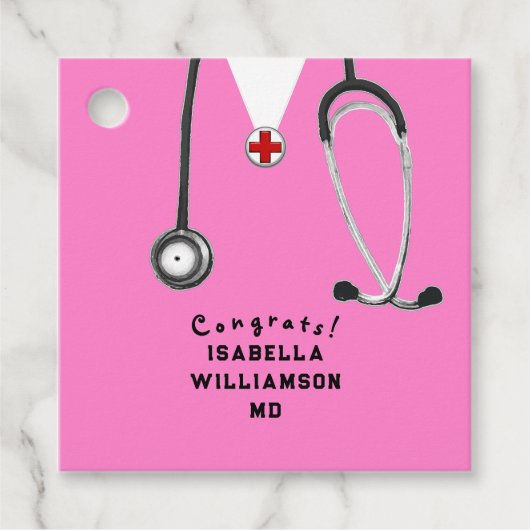Doctor Medical School Afstuderen Bedankjes Labels (Voorkant)
