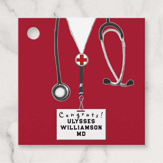 Doctor Medical School Afstuderen Bedankjes Labels (Voorkant)