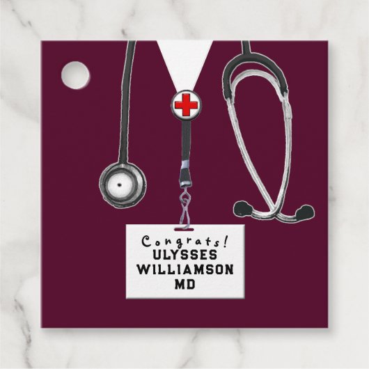 Doctor Medical School Afstuderen Bedankjes Labels (Voorkant)