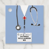 Doctor Medical School Afstuderen Bedankjes Labels (Voorkant)