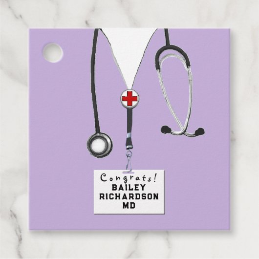Doctor Medical School Afstuderen Bedankjes Labels (Voorkant)
