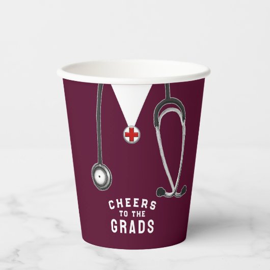 Doctor Medical School Afstuderen Papieren Bekers (Voorkant)