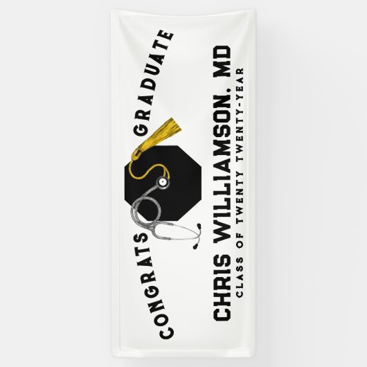 Doctor Medical School Afstuderen Spandoek (Verticaal)