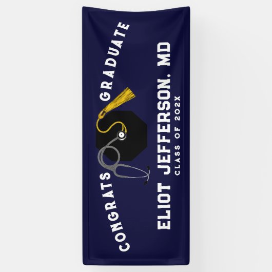 Doctor Medical School Afstuderen Spandoek (Verticaal)