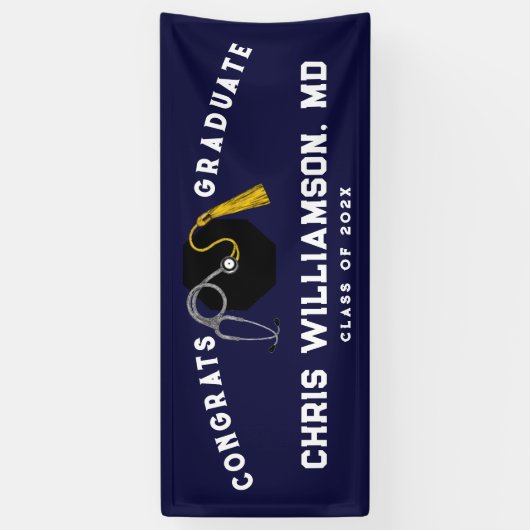 Doctor Medical School Afstuderen Spandoek (Verticaal)