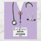 Doctor Medical School Afstuderen Wijn Etiket (Enkel label)