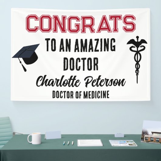 Doctor Medical School Congrats Afstuderen Spandoek (Beurs)