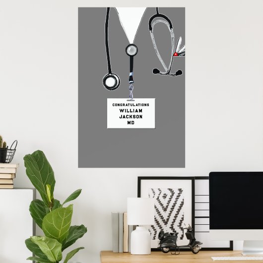 Doctor Medical School Graduation Party Poster (Thuiskantoor)