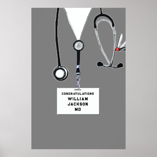 Doctor Medical School Graduation Party Poster (Voorkant)