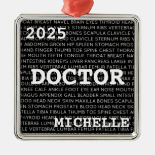 DOCTOR Medical Terminology CUSTOM Metalen Ornament