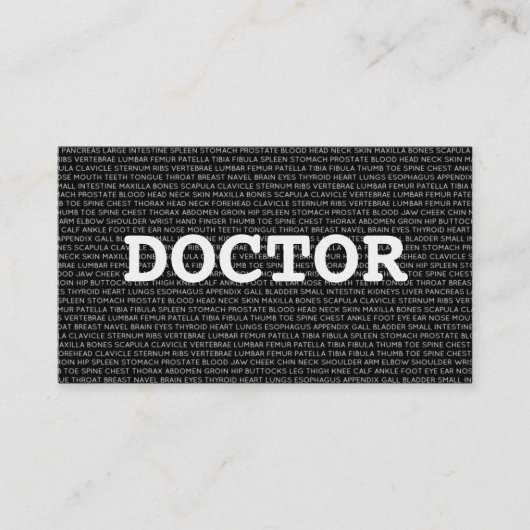Doctor Medical Words Visitekaartje (Voorkant)