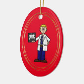 Doctor met Hip X-ray kerstversiering Keramisch Ornament (Links)