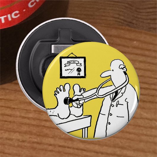 Doctor met Stethoscoop controlefunctie Button Flesopener