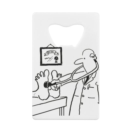 Doctor met Stethoscoop controlefunctie Creditkaart Flessenopener (Achterkant)