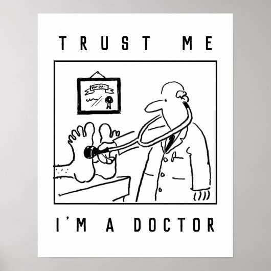 Doctor met Stethoscoop controlefunctie Poster (Voorkant)