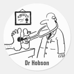 Doctor met Stethoscoop controlefunctie Ronde Sticker