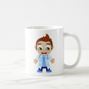 Doctor met stethoscoop koffiemok