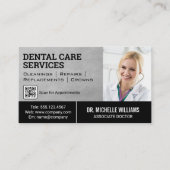 Doctor met Stethoscoop | sjabloon QR-code Visitekaartje (Voorkant)