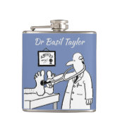 Doctor met Stethoscoop test Feet patiënt Heupfles (Voorkant)