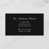 Doctor Minimalistisch elegant zwart visitekaartje (Achterkant)
