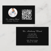 Doctor Minimalistisch elegant zwart visitekaartje (Voorkant / Achterkant)