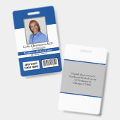 Doctor Naam Foto Logo Badge Scanner Code (Voor- en achterkant)