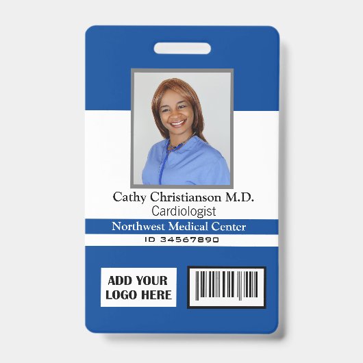 Doctor Naam Foto Logo Badge Scanner Code (Voorzijde)