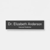 Doctor Naam Specialiteit Zwart & Wit Medische Kant Deurbordje (Voorkant)