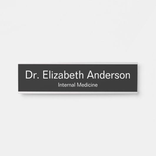 Doctor Naam Specialiteit Zwart & Wit Medische Kant Deurbordje (Voorkant)