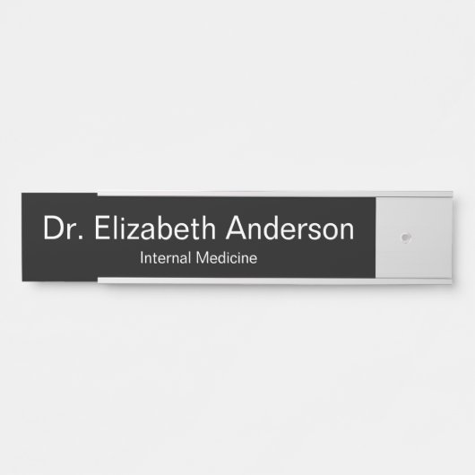 Doctor Naam Specialiteit Zwart & Wit Medische Kant Deurbordje (Voorkant)