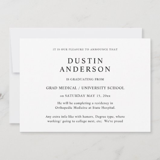 Doctor Name 6 Foto Afstuderen Aankondiging (Achterkant)