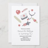 Doctor Nurse Birthday Party Medical Pattern Kraft Kaart (Voorkant)