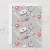 Doctor Nurse Birthday Party Medical Pattern Roze Kaart (Achterkant)