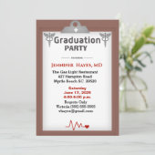 Doctor Nurse Brown Clipboard Graduparty Kaart (Staand voorkant)