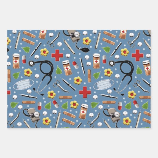 Doctor Nurse Gift Wrapping Paper Sheets (Voorkant 3)