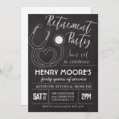 Doctor Nurse Pensioenpartij Uitnodiging (Voorkant / Achterkant)