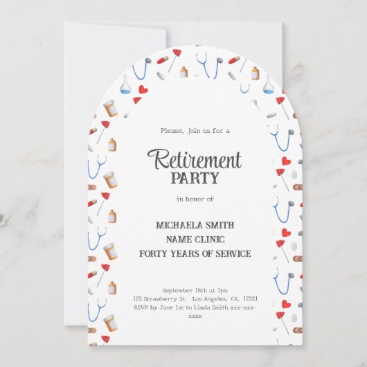 Doctor Nurse Retirement Photo Arch Kaart (Voorkant)