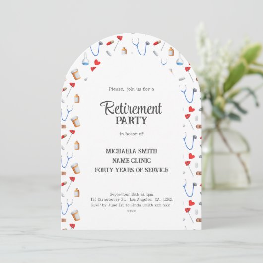 Doctor Nurse Retirement Photo Arch Kaart (Staand voorkant)